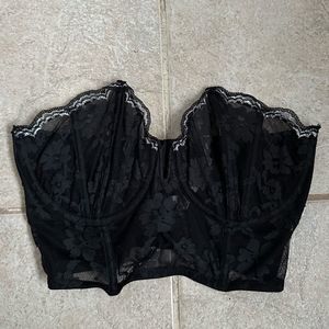 Victoria’s Secret Dream Angel lace metallic strapless bustier bra size 36D